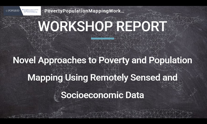 Cover image of the report of the Workshop on Novel Approaches to Poverty and Population Mapping Using Remotely Sensed and Socioeconomic Data